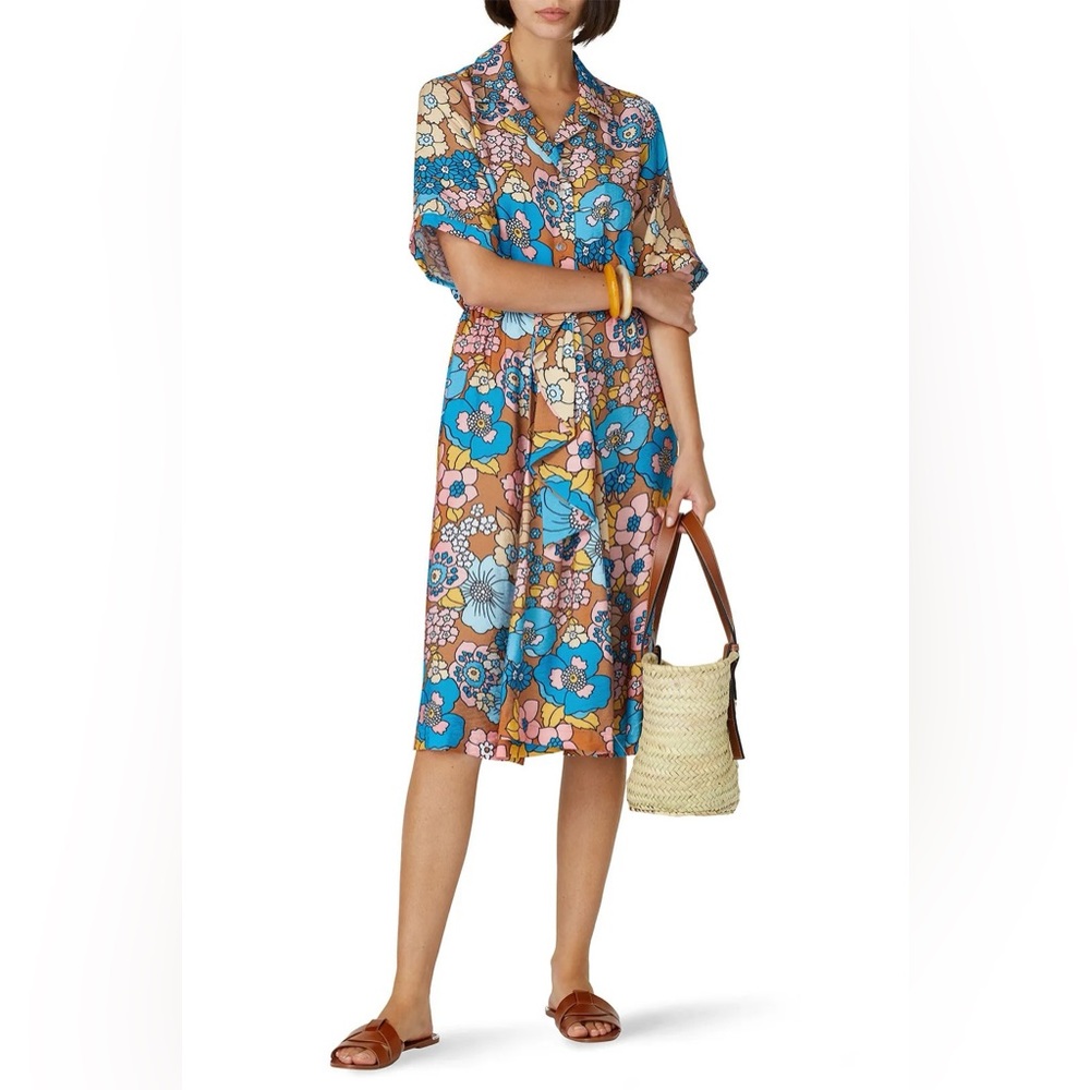 70s Floral Printed Nancy Dress